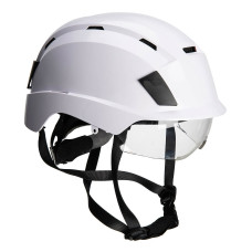 PORTWEST PS80 Helmet with integrated visor, White