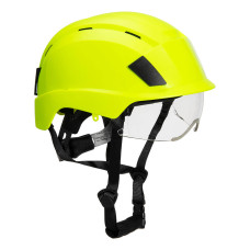 PORTWEST PS80 Helmet with integrated visor, Yellow