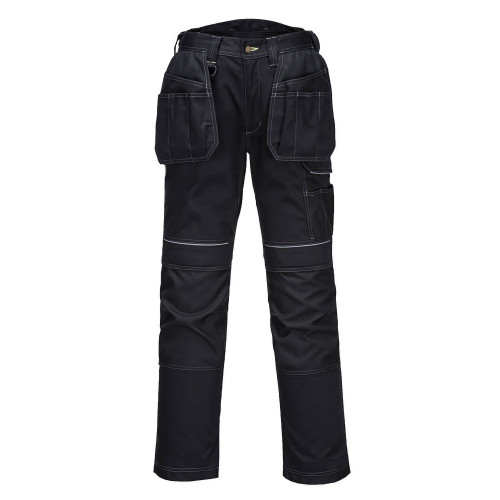 Portwest PW305 PW3 Stretch Holster Work Trousers, Black