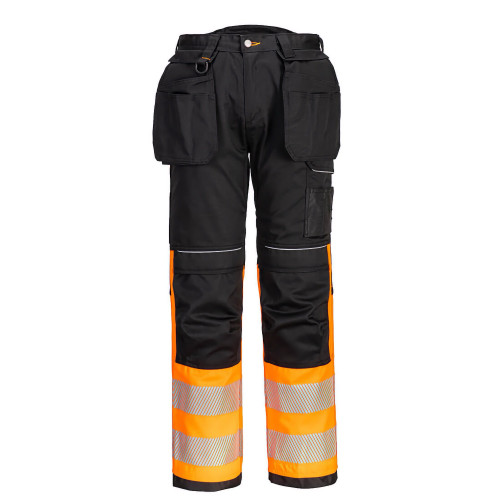 Portwest PW307 PW3 Hi-Vis Holster Class 1 Pants, Orange/Black