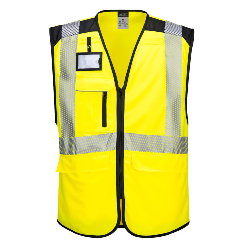 Portwest PW309 PW3 Hi-Vis Executive Vest, Yellow/Black