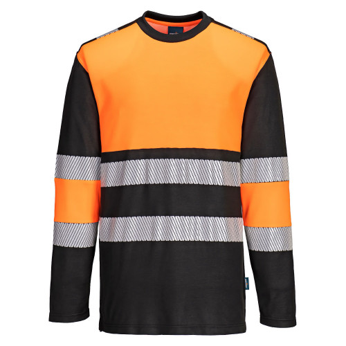 Portwest PW312 PW3 Hi-Vis T-shirt Class 1 M/L, Orange/Black
