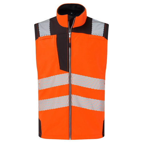 Portwest PW325 Hi-Vis Softshell Vest (3L), Orange/Black
