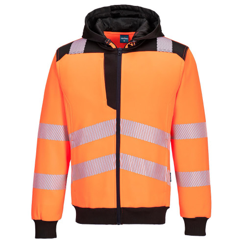 Portwest PW327 PW3 Felpa con cappuccio Hi-Vis, Arancione/Nero