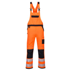 Portwest PW344 PW3 Hi-Vis Dungarees, Orange/Black