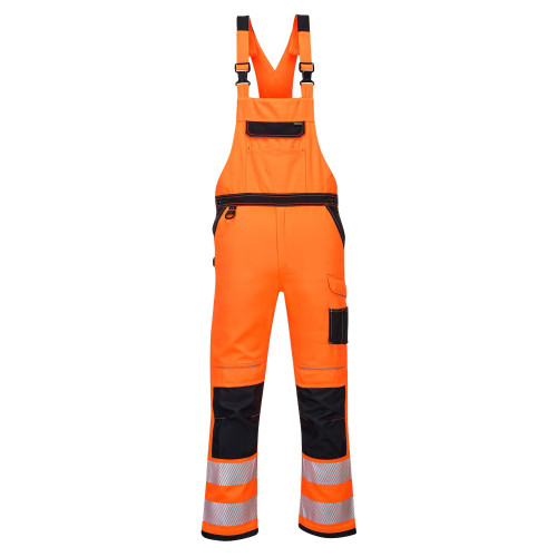 Portwest PW344 PW3 Hi-Vis Dungarees, Orange/Black Portwest PW344 PW3 Hi-Vis Dungarees, Orange/Black