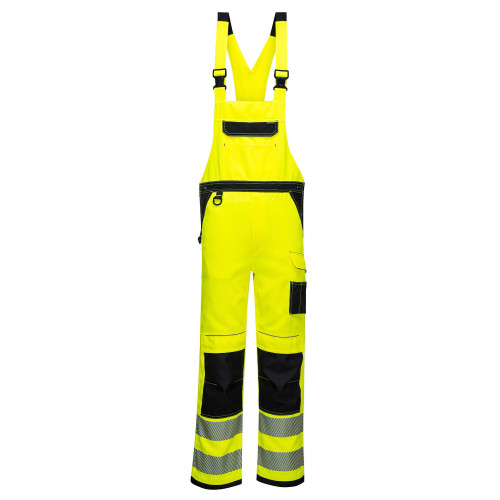 Portwest PW344 PW3 Hi-Vis Dungarees, Yellow/Black Portwest PW344 PW3 Hi-Vis Dungarees, Yellow/Black