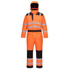 Portwest PW352 High Visibility Winter Coverall, Orange/Black
