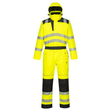 Portwest PW352 High Visibility Winter Coverall, Yellow/Black