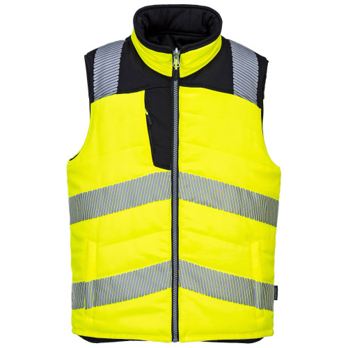 Portwest PW374 PW3 Hi-Vis Reversible Padded Vest, Yellow/Black
