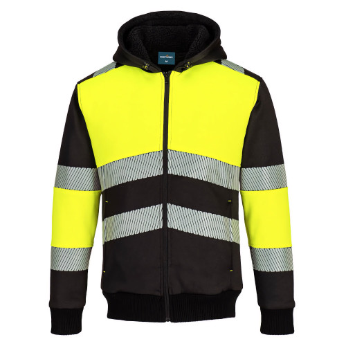 Portwest PW377 PW3 Class 1 Winter Zip-Up Hoody, Yellow/Black