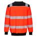 Portwest PW379 Hi-Vis Crew Neck Sweatshirt, Red/Black