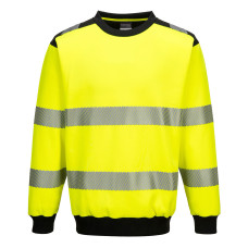 Portwest PW379 Felpa girocollo PW3 Hi-Vis, Giallo/Nero