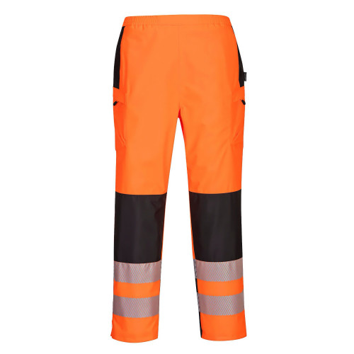 Portwest PW386 Women's Hi-Vis Rain Trousers, Orange/Black