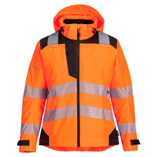 Portwest PW389 Women's Hi-Vis Rain Jacket, Orange/Black