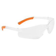 Portwest PW38 Pan View Glasses, Clear/Orange