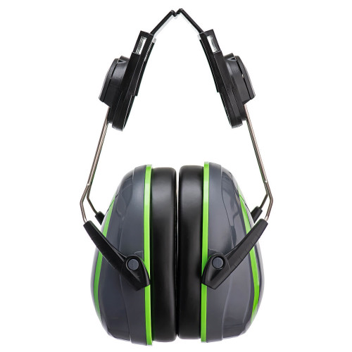 Portwest PW75 HV Extreme Ear Defenders Low Clip-On, Grey/Green Portwest PW75 HV Extreme Ear Defenders Low Clip-On, Grey/Green