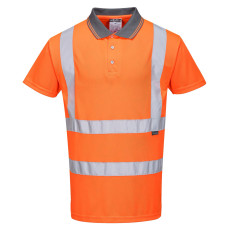 Portwest RT22 Short Sleeve Polo Shirt RIS Hi-Vis, Orange