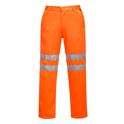 Portwest RT45 Polyester-Cotton RIS Hi-Vis Trousers, Orange