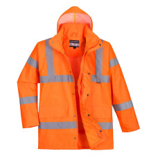 Portwest RT60 Hi-Vis Breathable Rain Traffic Jacket, Orange
