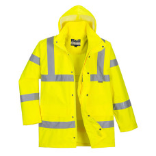 Portwest RT60 Breathable Hi-Vis Rain Traffic Jacket, Yellow
