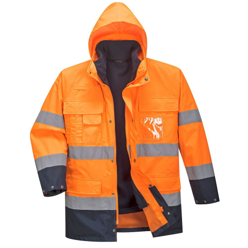 Portwest S162 Lite 3 in 1 Hi-Vis Jacket, Orange/Navy