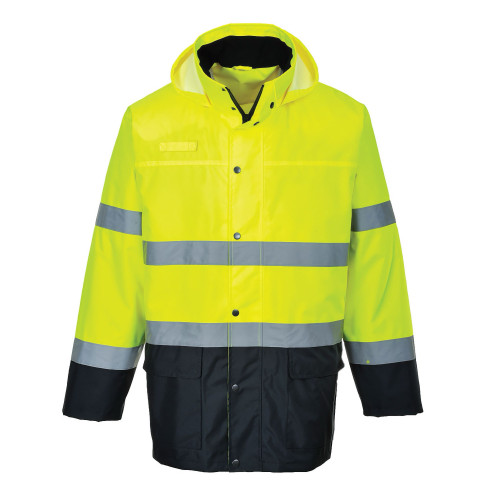 Portwest S166 Traffic Lite Two-Tone Hi-Vis Jacket, Yellow/Navy