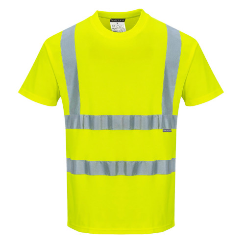 Portwest S170 Cotton Comfort Hi-Vis T-shirt, Yellow