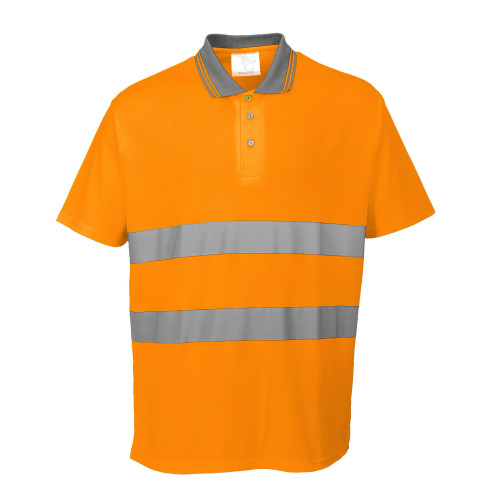 Portwest S171 Polo Cotton Comfort Hi-Vis S/S, Orange Portwest S171 Polo Cotton Comfort Hi-Vis S/S, Orange