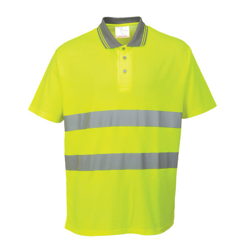 Portwest S171 Polo Cotton Comfort Hi-Vis S/S, Yellow Portwest S171 Polo Cotton Comfort Hi-Vis S/S, Yellow