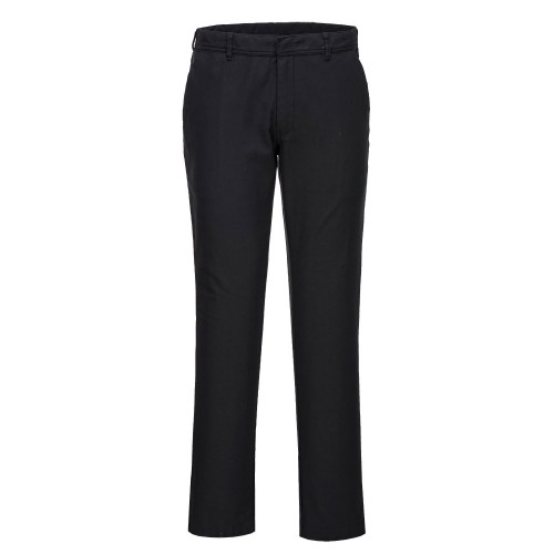 Portwest S232 Stretch Slim Chino Trousers, Black