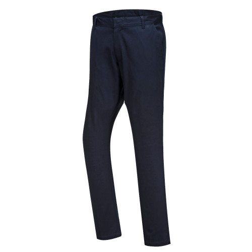 Portwest S232 Stretch Slim Chino Trousers, Dark Navy Blue