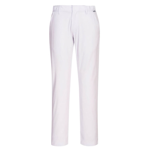 Portwest S232 Pantaloni Stretch Slim Chino, Bianco