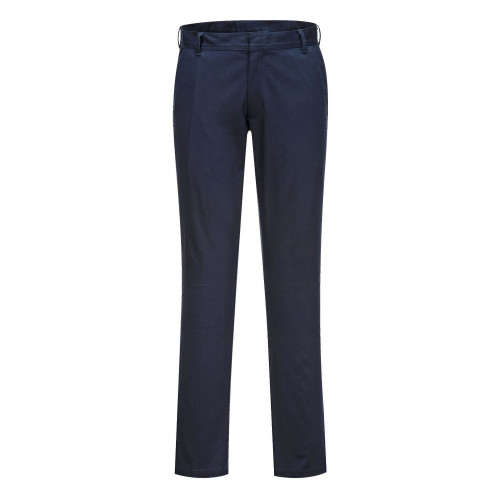 Portwest S235 Stretch Slim Chino Trousers, Dark Navy Blue