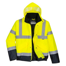 Portwest S266 Two-Tone Hi-Vis Bomber Jacket, Yellow/Navy
