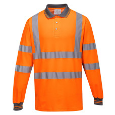 Portwest S271 Polo maniche lunghe Cotton Comfort Hi-Vis, Arancione