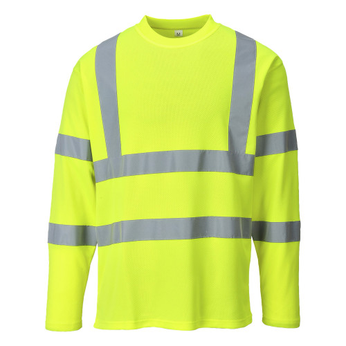 Portwest S278 Hi-Vis Long Sleeve T-Shirt, Yellow