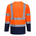 Portwest S280 Two-Tone Cotton Comfort Long Sleeve Hi-Vis T-Shirt, Orange/Navy Blue
