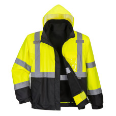 Portwest S365 Premium 3-in-1 High Visibility Bomber Jacket, Yellow/Black