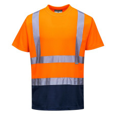 Portwest S378 Two-Tone T-shirt - Hi-Vis, Orange/Navy