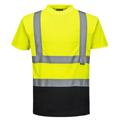 Portwest S378 Two-Tone T-Shirt - Hi-Vis, Yellow/Black