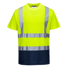 Portwest S378 Two-Tone T-Shirt - Hi-Vis, Yellow/Navy