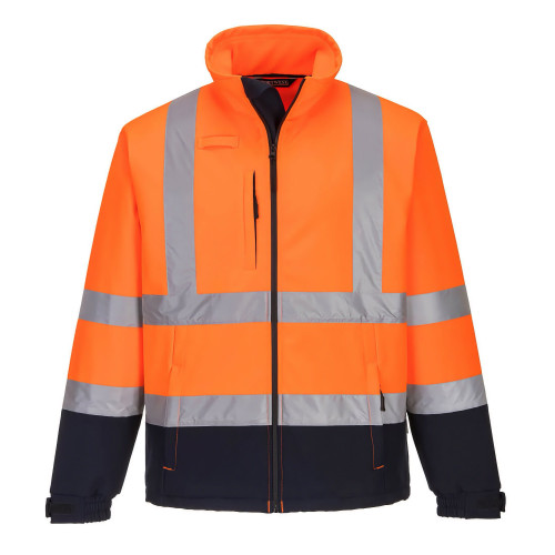 Portwest S425 Sofshell Two-Tone Hi-Vis (3L), Orange/Navy Blue Portwest S425 Sofshell Two-Tone Hi-Vis (3L), Orange/Navy Blue