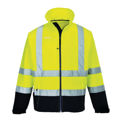 Portwest S425 Sofshell Two-Tone Hi-Vis (3L), Yellow/Navy Portwest S425 Sofshell Two-Tone Hi-Vis (3L), Yellow/Navy