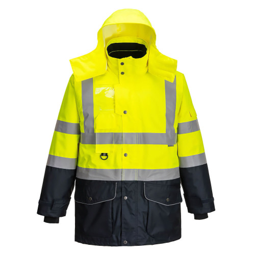 Portwest S426 Giacca Traffic bicolore 7 in 1 Hi-Vis, Giallo/Navy