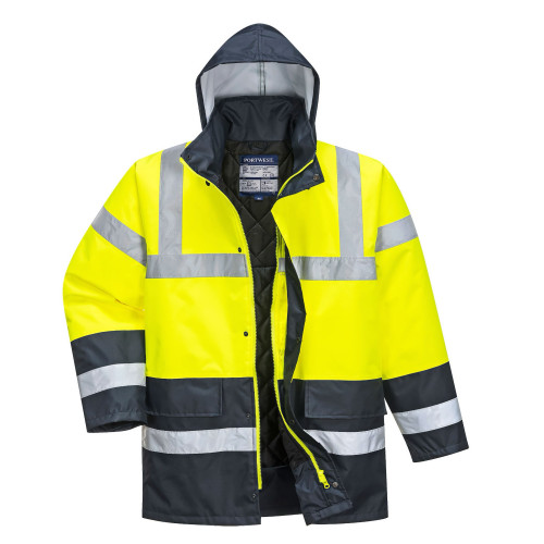 Portwest S466 Two-Tone Hi-Vis Traffic Jacket, Yellow