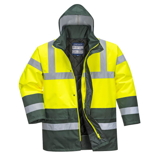 Portwest S466 Two-Tone Hi-Vis Traffic Jacket, Yellow/Green