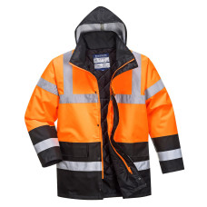 Portwest S467 Two-Tone Hi-Vis Traffic Jacket, Orange/Black