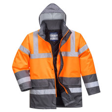 Portwest S467 Two-Tone Hi-Vis Traffic Jacket, Orange/Grey