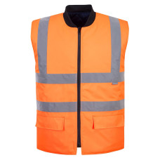 Portwest S469 Hi-Vis Reversible Padded Vest, Orange